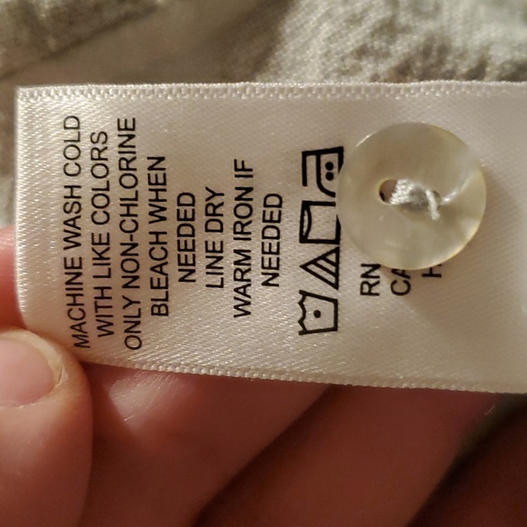 Maurice’s Sage Green V-Neck Beaded Spaghetti Strap Tank SZ M Linen Blend - Picture 7 of 7